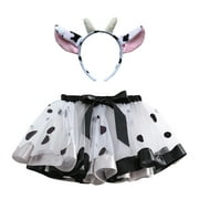 LUOGENLI Girls Valentine's Day Dresses 5T Party Kids Girls Ballet Skirts Party Dance Skirt Hairband Set Girls St. Patrick's Day Dresses 5T Summer White 6-8 Years
